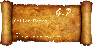 Galler Petra névjegykártya